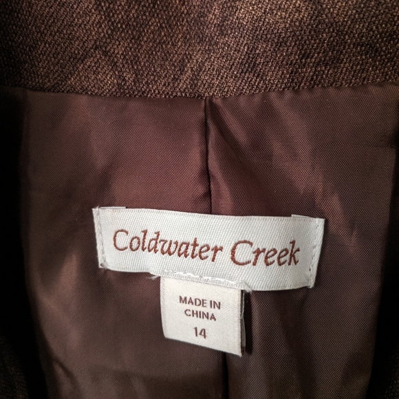 New with tags! Coldwater Creek Brown Blazer Sz 14 - Picture 9 of 12